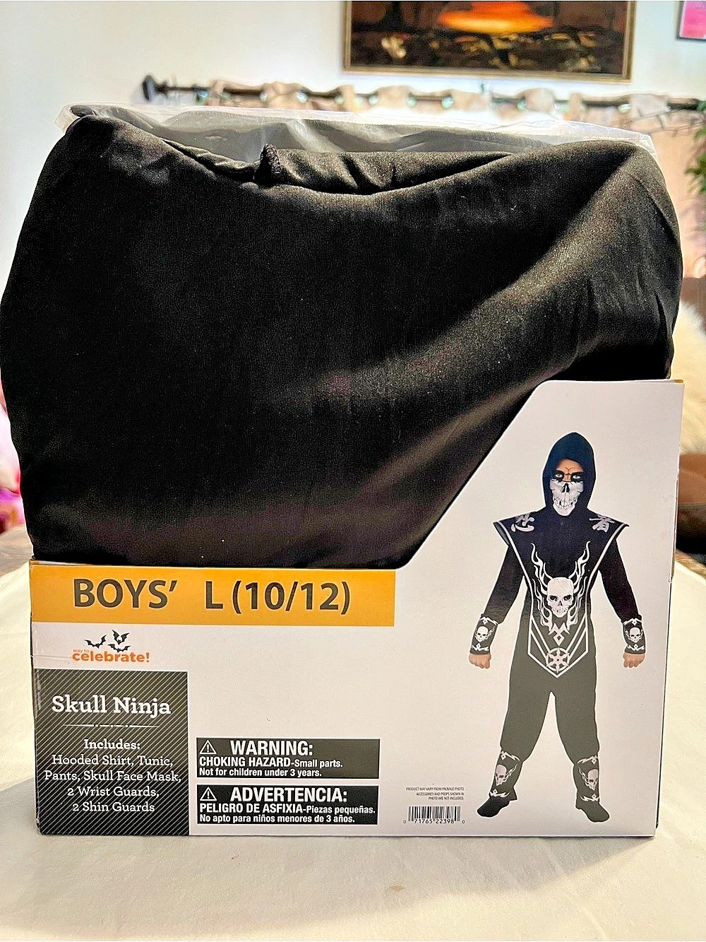 Celebrate! Skull Ninja! Boys Large (10/12) Halloween Costume NWT